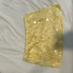 SHEIN Yellow Sequin Pencil Skirt